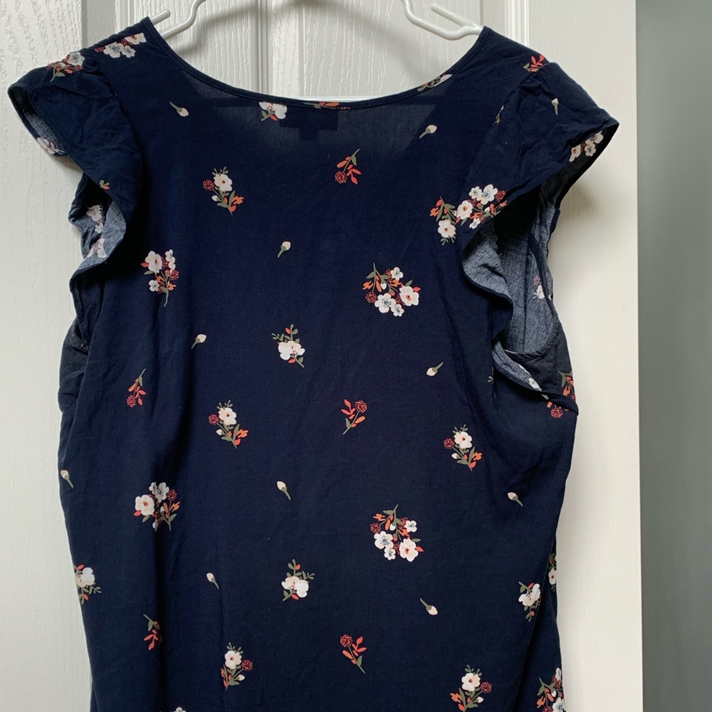 Navy blue Large floral top, Loft Outlet